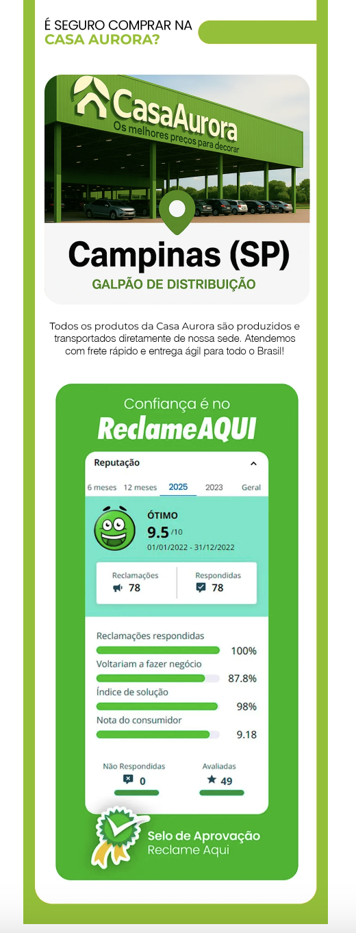 É seguro comprar na Casa Aurora - Loja verificada